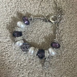 Purple flip flop pandora bracelt